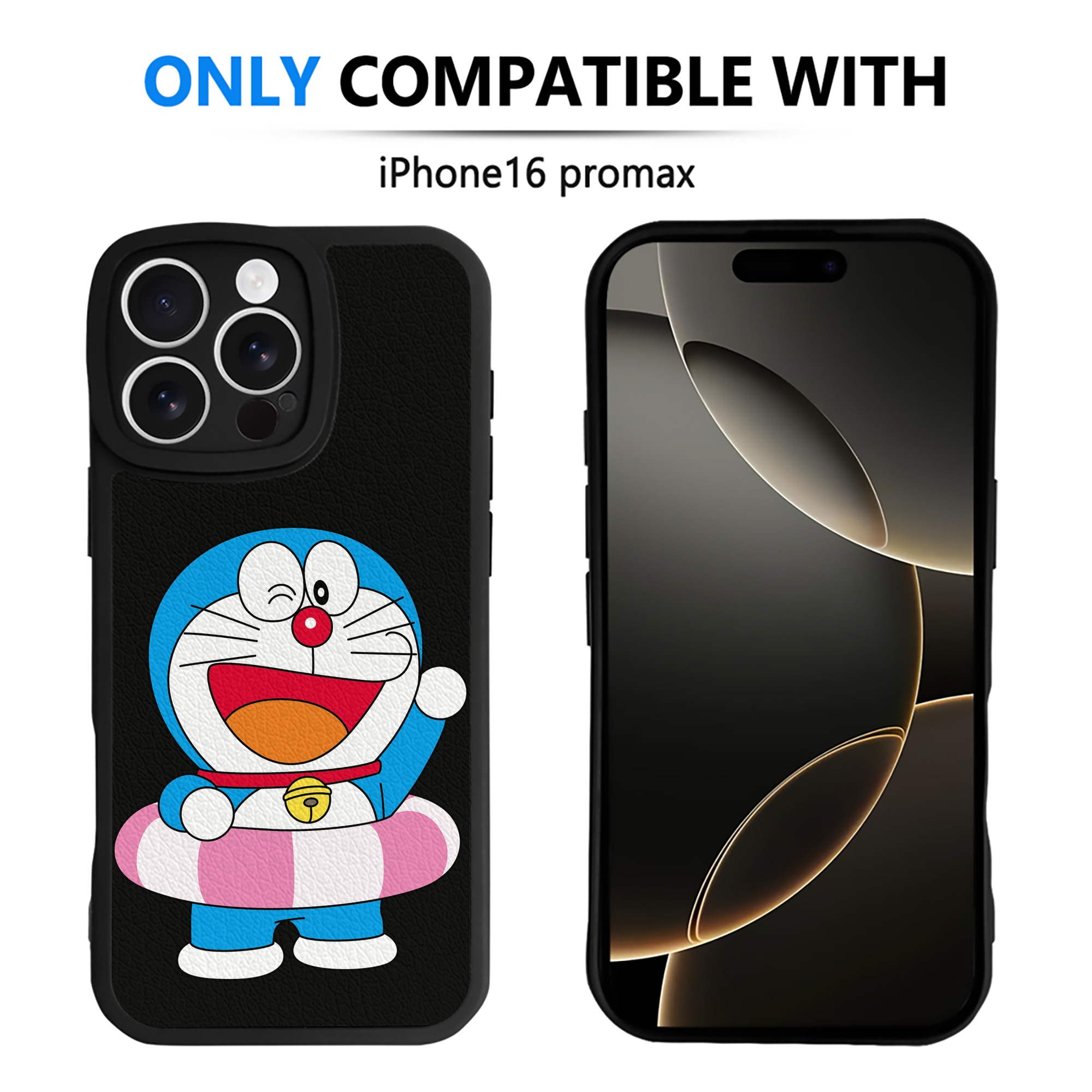 （画像用） ドラえもん Doraemon 【iPhone 16シリーズ対応】シリコンスマホケース（レザー調） 材質：シリコン